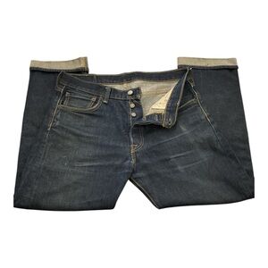 Levi’s 501 Dark Wash Button Fly Straight Leg Denim Jeans Mens W34 L30 Classic